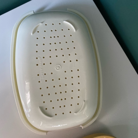 VTG Tupperware #1273 Harvest Gld 4 Pc Veg Rice Steamer Micro - Picture 10 of 14